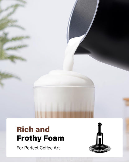 KIDISLE - 4 in 1 Electric Milk Frother with Automatic Temperature Control, Hot Cold Frothing Machine, Fast Foam Machine for Coffee, Latte, Hot Chocolate, Cappuccino, Macchiato, - PuriLite