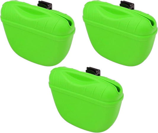 SagaSave Dog Treat Pouch for Training Silicone, Magnetic Closure Opening Portable Dog Treat Bag for Dog Training 3PCS Green - PuriLite