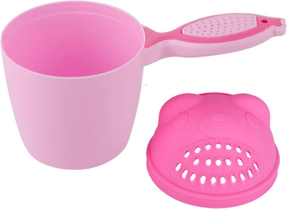 Qiilu Bath Rinse Cup Baby Shampoo Cup Cute Kid Wash Hair Bathing Flusher Eye(Green) () - PuriLite