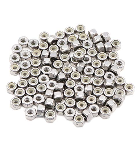 binifiMux 50pcs 1/4-20 Nylon Inserted Self Locking Nuts 304 Stainless Steel - PuriLite