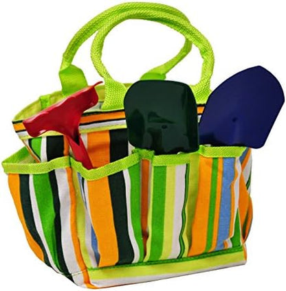 G & F Products 10018 JustForKids Kids Garden Tool Set Toy, Rake, Spade, Hoe and Leaf Rake, Reduced Size, 4-Piece - PuriLite