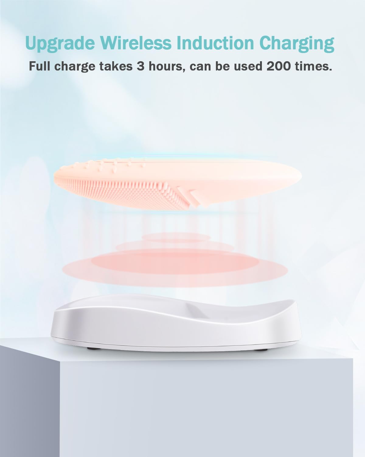 EZBASICS Sonic Facial Cleansing Brush Made with Ultra Hygienic Soft Silicone, Waterproof Sonic Vibrating Face Brush for Deep Cleansing, Gentle Exfoliating and Massaging, Inductive Charging Blue - PuriLite