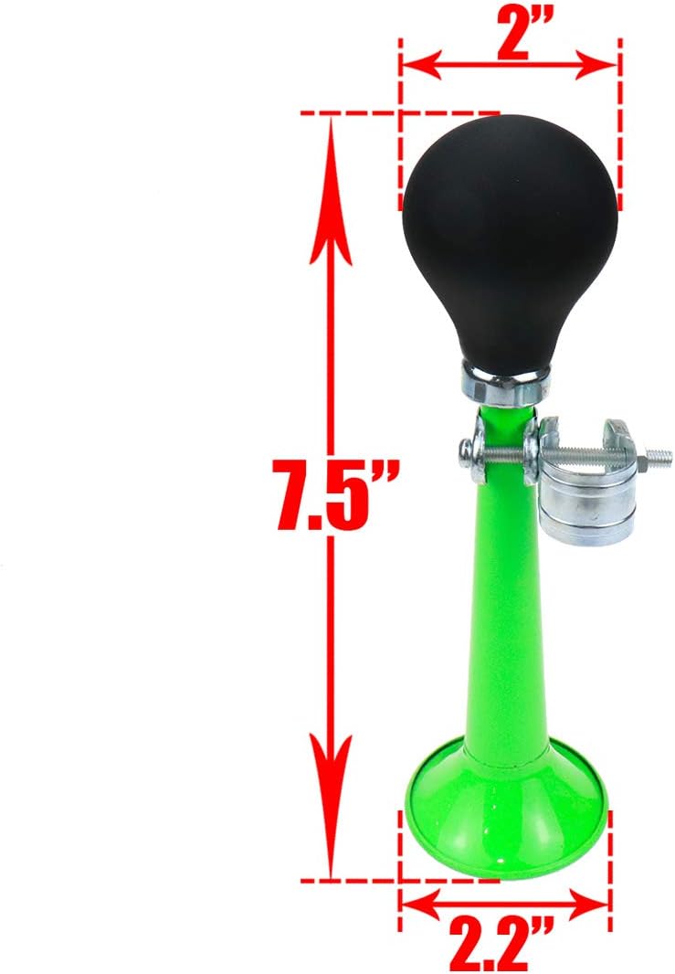 AUTUT Green Bicycle Bike Retro Metal Air Horn Bugle Rubber Bulb - PuriLite