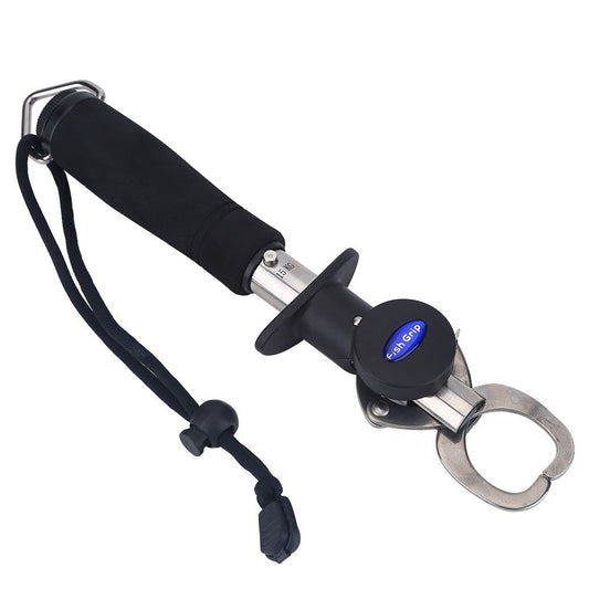 Fishing Gripper Fish Lip Grip Fish Grabber Fish Holder with 1M Tape Measure 15KG Weighting Scale Fishing Tackle Tool with Weight Scale - PuriLite