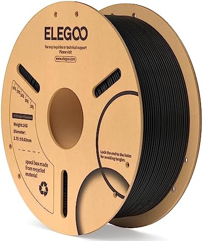 ELEGOO PLA Filament 1.75mm Black 1KG,3D Printer Filament Dimensional Accuracy +/- 0.02mm,1kg Cardboard Spool(2.2lbs) 3D Printing Filament Fits for Most FDM 3D Printers - PuriLite