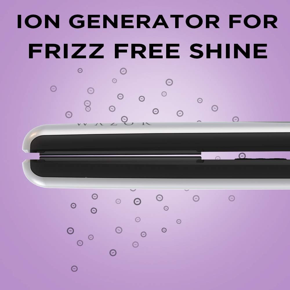 Wazor Hair Flat Iron 1 Inch Ionic Ceramic Hair Straightener Professional Flat Iron With LED Digital and Temperature Control From 284 to 446 Auto Shut Off - PuriLite
