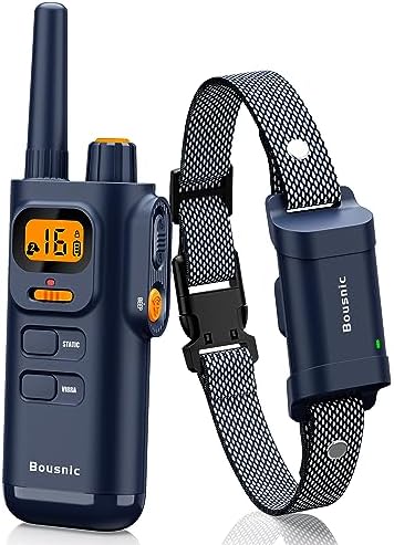 Bousnic Dog Shock Collar with Remote - [New Edition] 4000FT Dog Training Collar for Large Medium Small Dogs (8-120lbs) Waterproof Rechargeable E Collar with Beep, Vibration, Safe Shock (Grey) - PuriLite