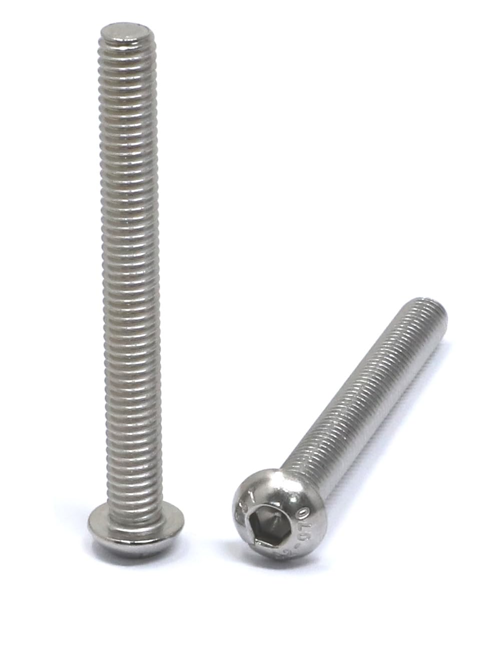 iexcell 50 Pcs M6 x 20mm Thread Pitch 1 mm Stainless Steel 304 Hex Socket Button Head Cap Screws Bolts Kit - PuriLite