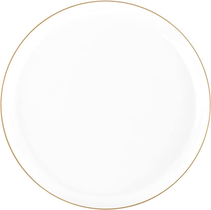 PLASTICPRO [30 Pack 10.7'' Christmass Green Plastic Party Plates Edge Collection Premium heavyweight Elegant Disposable Tableware Dishes - PuriLite