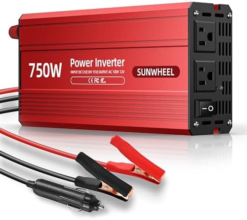 SUNWHEEL 4000W Pure Sine Wave Inverter, 12V DC to 110V/120V AC Power Inverter for RV、Microwave、Off Grid、Truck、Refrigerator、Air Conditioner with 4 AC outlets and LCD Display - PuriLite