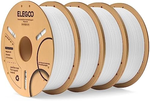 ELEGOO PLA Filament 1.75mm Black 1KG,3D Printer Filament Dimensional Accuracy +/- 0.02mm,1kg Cardboard Spool(2.2lbs) 3D Printing Filament Fits for Most FDM 3D Printers - PuriLite