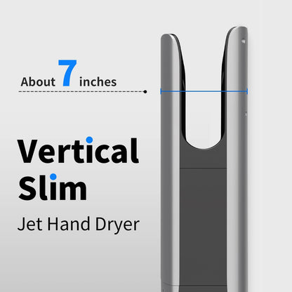 AIKE HEPA Filtered Vertical Hand Dryer Slim, 110-130V Silver 2023 New Version Model AK2065 - PuriLite