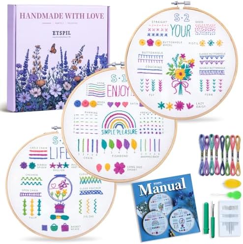Purilite Select 3 Pack Beginner Embroidery Kits - PuriLite
