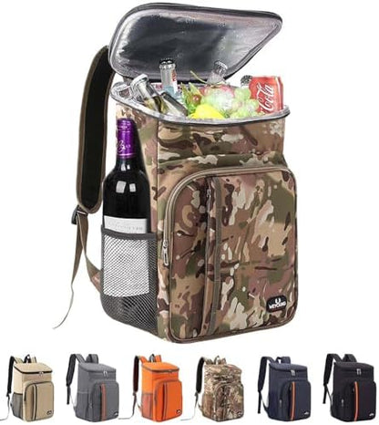 Bagtopia Camping Cooler Backpack 25 Cans, Leak Proof Insulated Thermal Bag, Beach Travel Picnic Lunch Backpack for Men Women - PuriLite