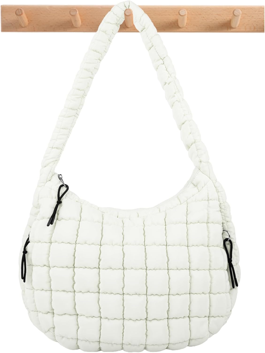 Quilted Puffer Tote Bag Large Crossbody Shoulder Bag with Zipper, Nylon Hobo Oversized Handbag - PuriLite