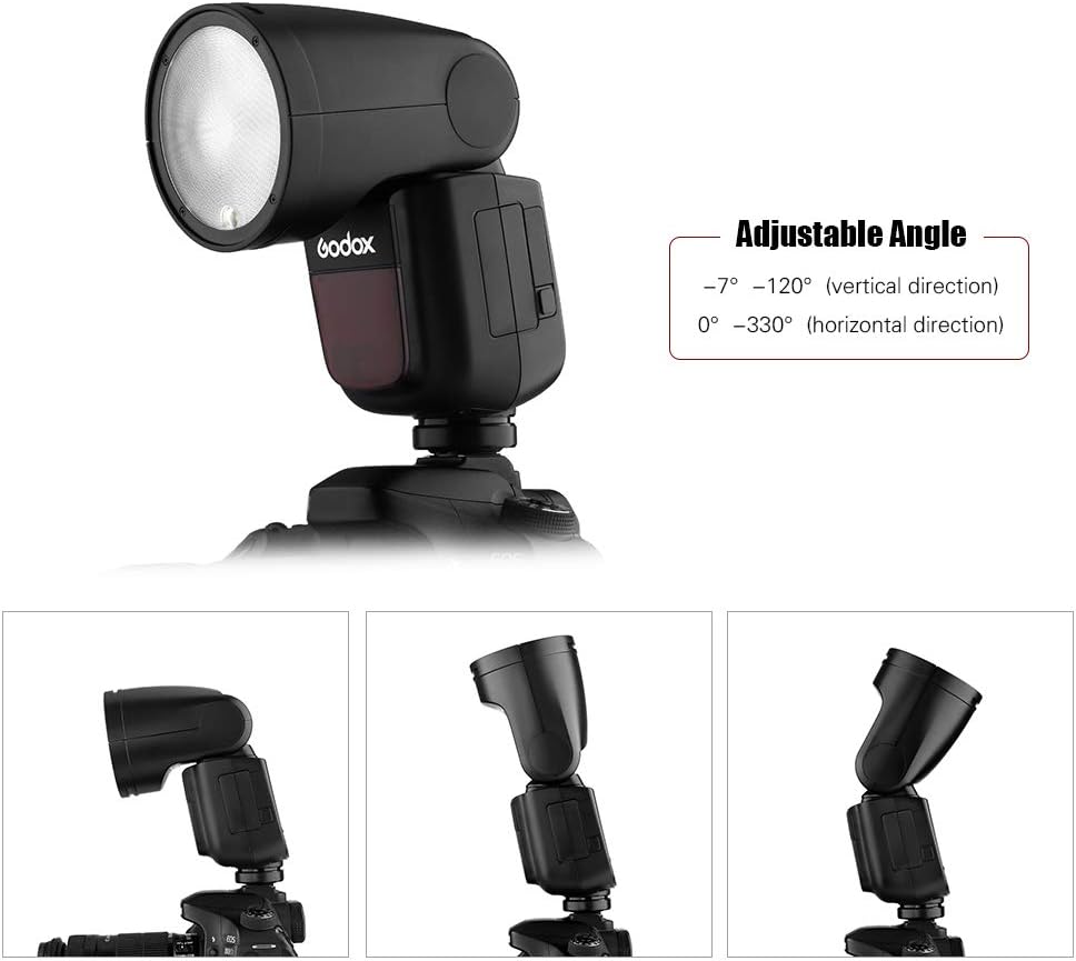 Godox V1C Professional Camera Flash Speedlite Speedlight Round Head Wireless 2.4G Replacement for Canon EOS Series 1500D 3000D 5D Mark LLL 5D Mark ll for Wedding Portrait Studio Photography - PuriLite