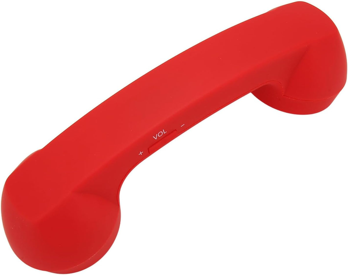 Qiilu Retro Telephone Handset for Mobile Phones - Rechargeable Radiation Proof Handset Receiver with USB Charging (Red) - PuriLite