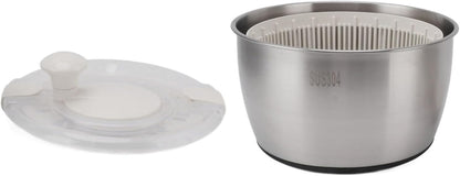 Stainless Steel Salad Spinner - Large Capacity Vegetable and Fruit Washer, Lettuce Dryer, Drip Basket, Multifunctional Kitchen Tool - PuriLite