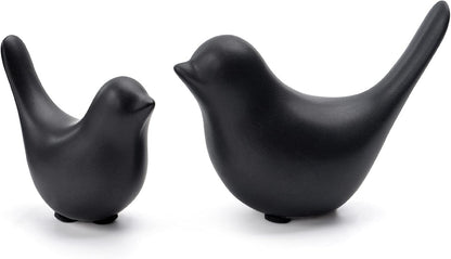 Notakia Small Birds Statues Pink Home Decor Modern Style Decorative Ornaments for Living Room, Bedroom, Office Desktop, Cabinets (Black 2Pcs) - PuriLite