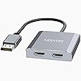 Reborn DisplayPort to Dual HDMI Adapter 4K@60Hz Display Port to 1 in 2 Out Splitter for Dual Monitor Extended Display, DP Source to 2 Adapter with PC, Graphics Card, HP and More - PuriLite