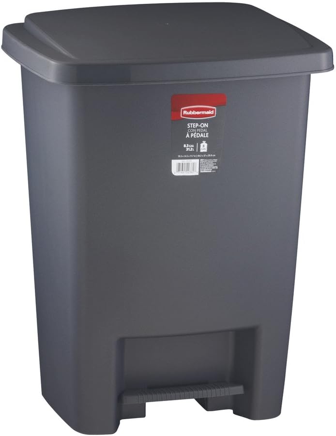 Rubbermaid 31.2L Step on Wastebasket (FG284187CYLND) - PuriLite