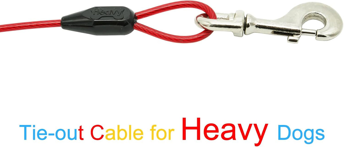 Petest 25ft Reflective Tie-Out Cable for Small Dogs Up to 35 Pounds - PuriLite