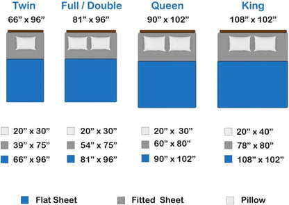 100% Egyptian Cotton Queen Sheet Set – 4-Piece, 800 Thread Count, White – Luxury Hotel Quality Bedding, Fits 14” Deep Mattress, Oeko-TEX Certified - Ultra Soft & Breathable (Queen Size) - PuriLite