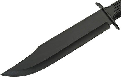 SZCO SUPPLIES 15" Outdoor Survival Black Tech Bowie Blade Knife - PuriLite