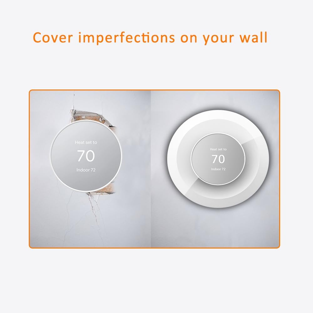 Wall Plate Made for The Nest Thermostat 2020 | Google Nest Thermostat Trim Kit Accessory | Easy Installation | Black - PuriLite