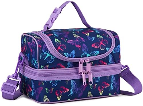 VASCHY Lunch Box Bag Men, Insulated Two Compartments Bento Cooler Bags for Adults/Women/Kids for School,Daycare,Kindergarten,Picnic Black - PuriLite