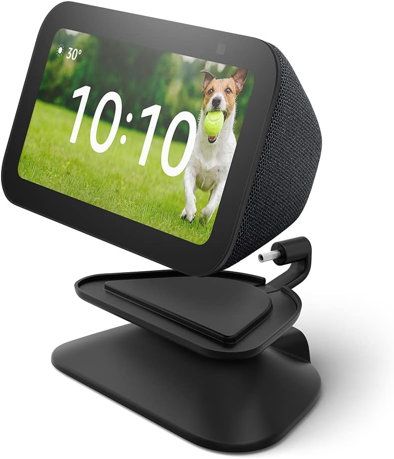 Echo Show 5 (3rd Gen) Adjustable Stand with USB-C Charging Port | Glacier - PuriLite