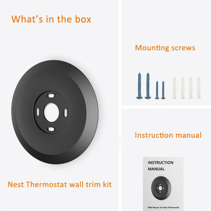 Wall Plate Made for The Nest Thermostat 2020 | Google Nest Thermostat Trim Kit Accessory | Easy Installation | Black - PuriLite