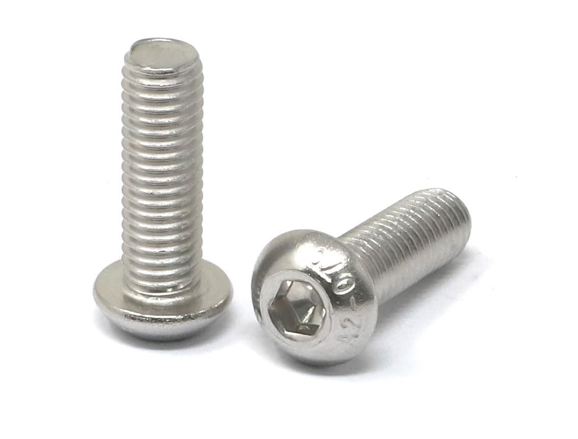 iexcell 50 Pcs M6 x 20mm Thread Pitch 1 mm Stainless Steel 304 Hex Socket Button Head Cap Screws Bolts Kit - PuriLite