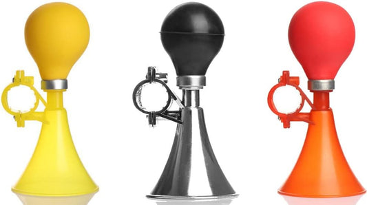 YehVeh 3 Pack Toddler Balance Bike Bell Toddler Tricycle Bells Kids Bike Horn Bugle Horn Retro Clown Air Horn for Baby Balance Bike Red Rider Trike No Pedal Push Bicycle Girls Bike with Training Wheel - PuriLite