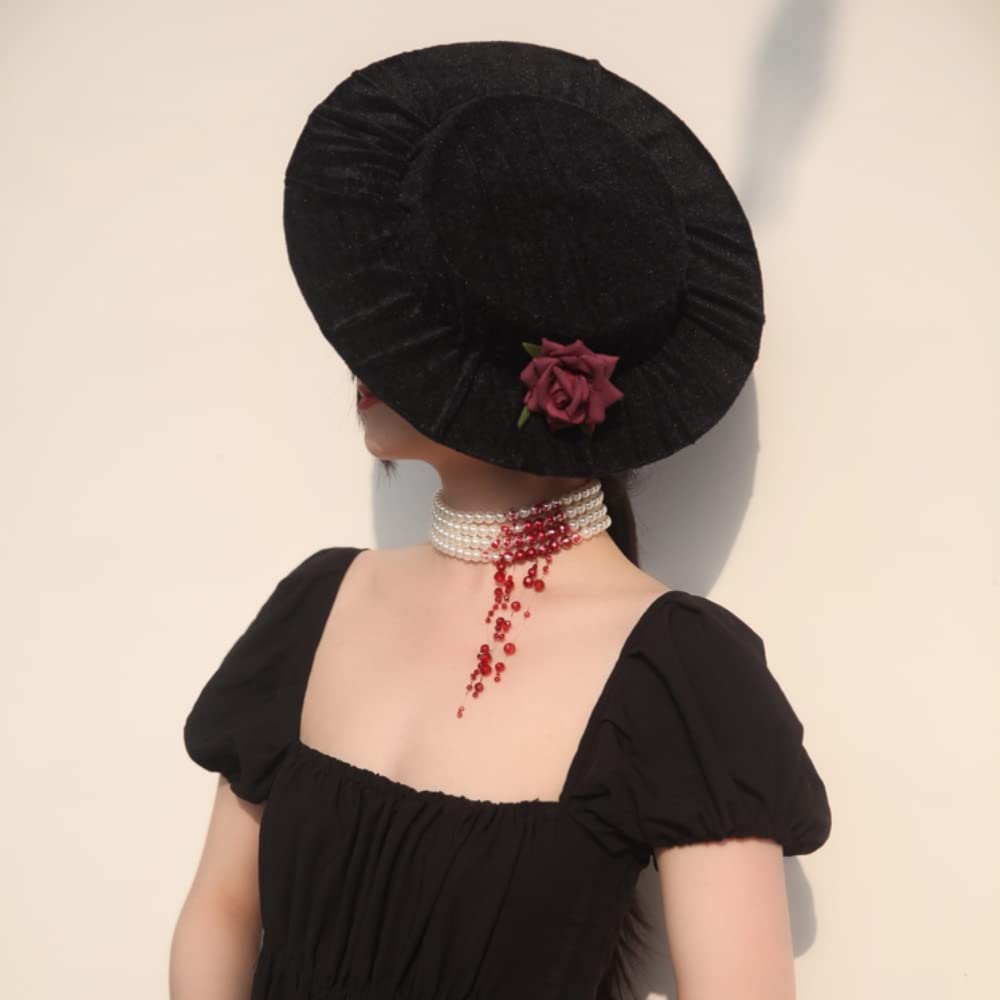 Dripping Blood Imitation Pearls Halloween Party Choker Necklace Vampire Party Costume - PuriLite
