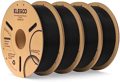 ELEGOO PLA Filament 1.75mm Black 1KG,3D Printer Filament Dimensional Accuracy +/- 0.02mm,1kg Cardboard Spool(2.2lbs) 3D Printing Filament Fits for Most FDM 3D Printers - PuriLite