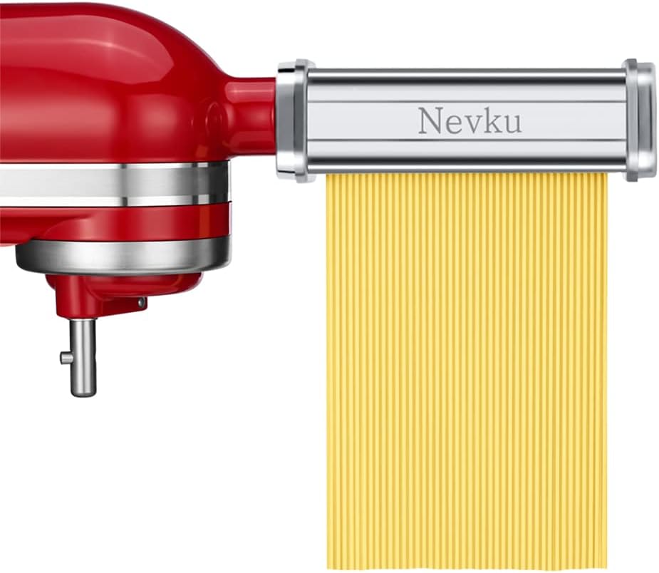 Pasta Maker Attachments Set for All KitchenAid Stand Mixer, Including Pasta Sheet Roller, Spaghetti Cutter, Fettuccine Cutter by Nevku - PuriLite