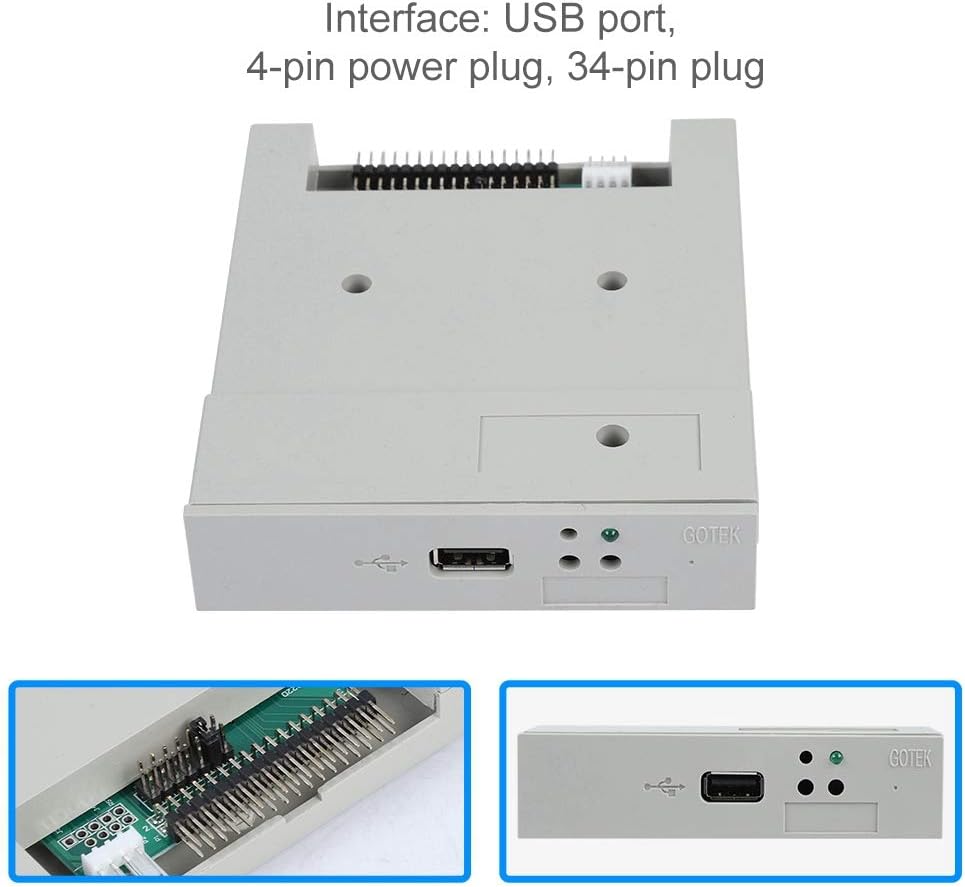 SSD Floppy Drive,Tangxi SFR1M44-U 3.5in 1.44MB USB SSD Floppy Drive Emulator+CD Screws,Plug and Play,Easy to Install,Gray - PuriLite