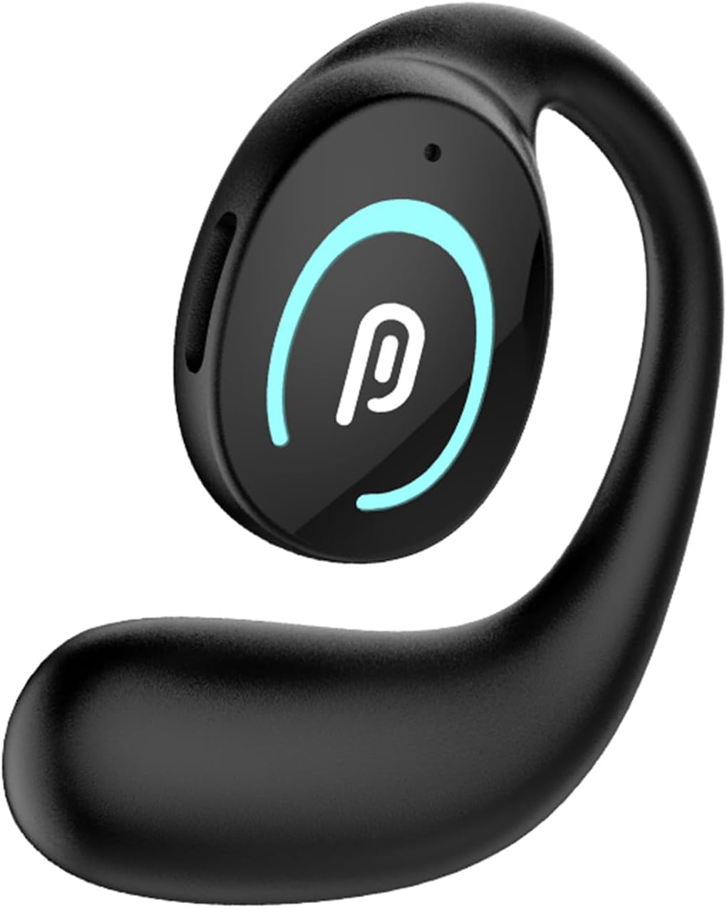 Sunffice Open Ear Bluetooth 5.3 Earpiece,Single-Ear Headset Hands-Free Earphones with Earhook,Noise-Cancellation Stereo Sound Sports Earbud for Office Driving Calling Compatible Android/iPhone(Black) - PuriLite