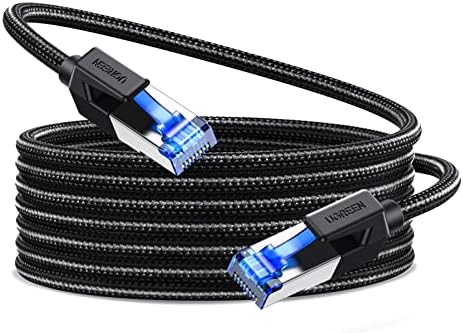 UGREEN Cat 8 Ethernet Cable 15FT, High Speed Braided 40Gbps 2000Mhz Network Cord Cat8 RJ45 Shielded Indoor Heavy Duty LAN Cables Compatible for Gaming PC PS5 PS4 PS3 Xbox Modem Router 15FT - PuriLite