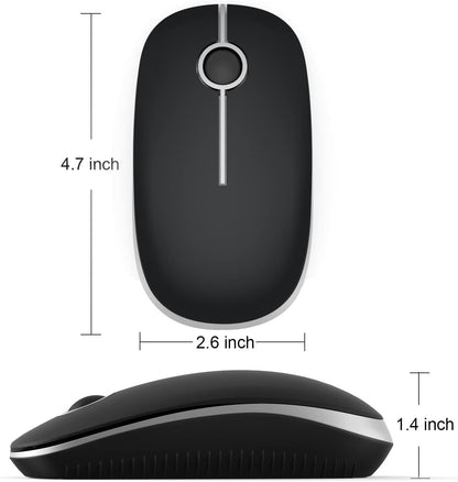 Wireless Mouse, Vssoplor 2.4G Slim Portable Computer Mice with Nano Receiver for Notebook, PC, Laptop, Computer (Sapphire Blue) - PuriLite