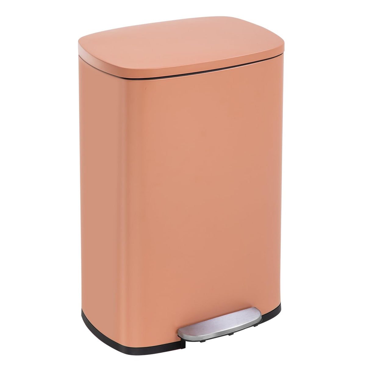 13 Gallon/50 L Garbage Can Kitchen Trash Can with Lid for Office Bedroom Bathroom Step Trash Bin Fingerprint-Proof Brushed Stainless Steel - PuriLite