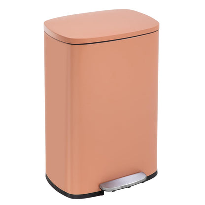 13 Gallon/50 L Garbage Can Kitchen Trash Can with Lid for Office Bedroom Bathroom Step Trash Bin Fingerprint-Proof Brushed Stainless Steel - PuriLite