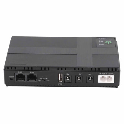 10400mAh Mini UPS Battery Backup, 5V 9V 12V 2A POE Uninterruptible Power Supply, Compact Basic Standby UPS System for Camera Router LED Light Modems Speaker, 85-265V (US Plug) - PuriLite