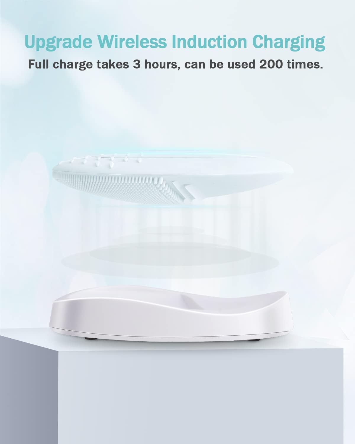 EZBASICS Sonic Facial Cleansing Brush Made with Ultra Hygienic Soft Silicone, Waterproof Sonic Vibrating Face Brush for Deep Cleansing, Gentle Exfoliating and Massaging, Inductive Charging Blue - PuriLite