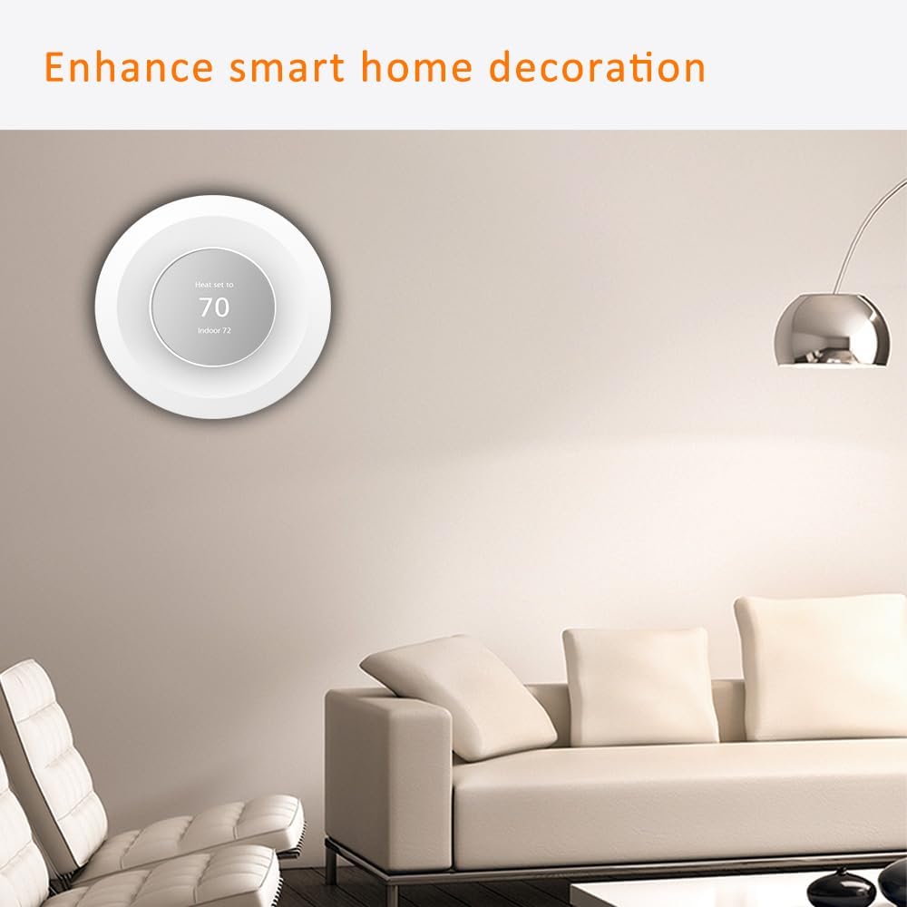 Wall Plate Made for The Nest Thermostat 2020 | Google Nest Thermostat Trim Kit Accessory | Easy Installation | Black - PuriLite