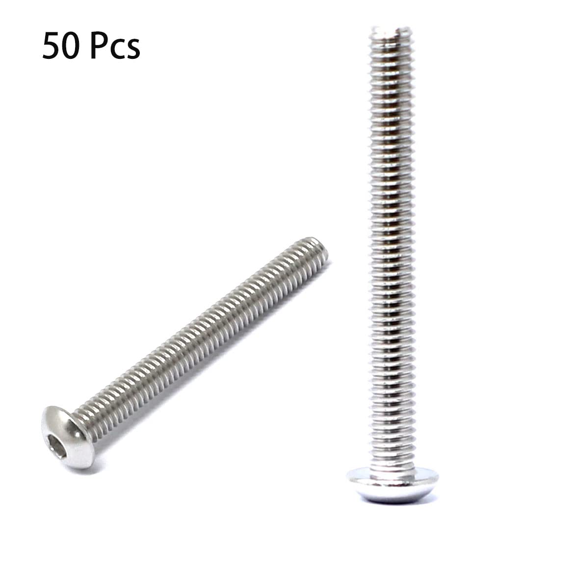 iexcell 50 Pcs M6 x 20mm Thread Pitch 1 mm Stainless Steel 304 Hex Socket Button Head Cap Screws Bolts Kit - PuriLite