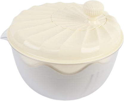 Salad Spinner Efficient Multifunctional Vegetable Washer Chopper Home (Beige) - PuriLite
