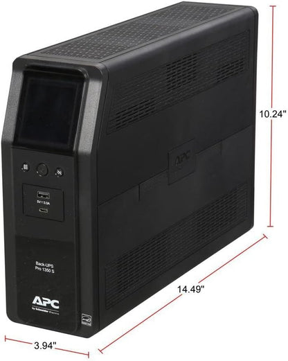 APC BR1000MS Sine Wave UPS Battery Backup & Surge Protector, 1000VA, Backups Pro, Black - PuriLite
