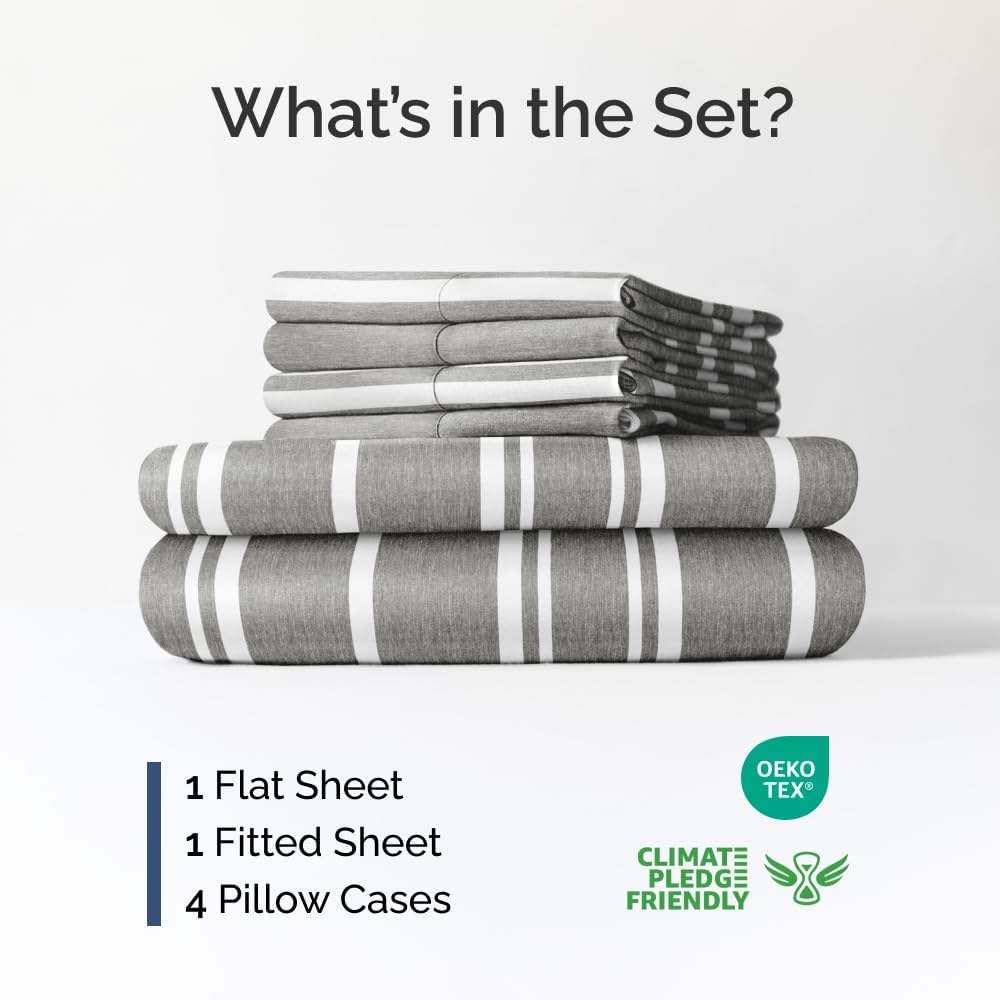Extra Deep Queen Sheet Set - 6 Piece Breathable & Cooling Sheets - Hotel Luxury Bed Sheets Set - Easy & Secure Fit - Soft, Wrinkle Free & Comfy Sheets Set - White Sheet Set w/Extra Deep Pockets - PuriLite